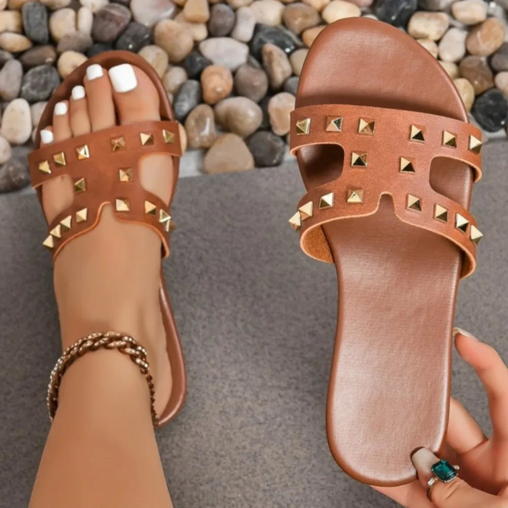 Rivessa retro-style women's summer slides
