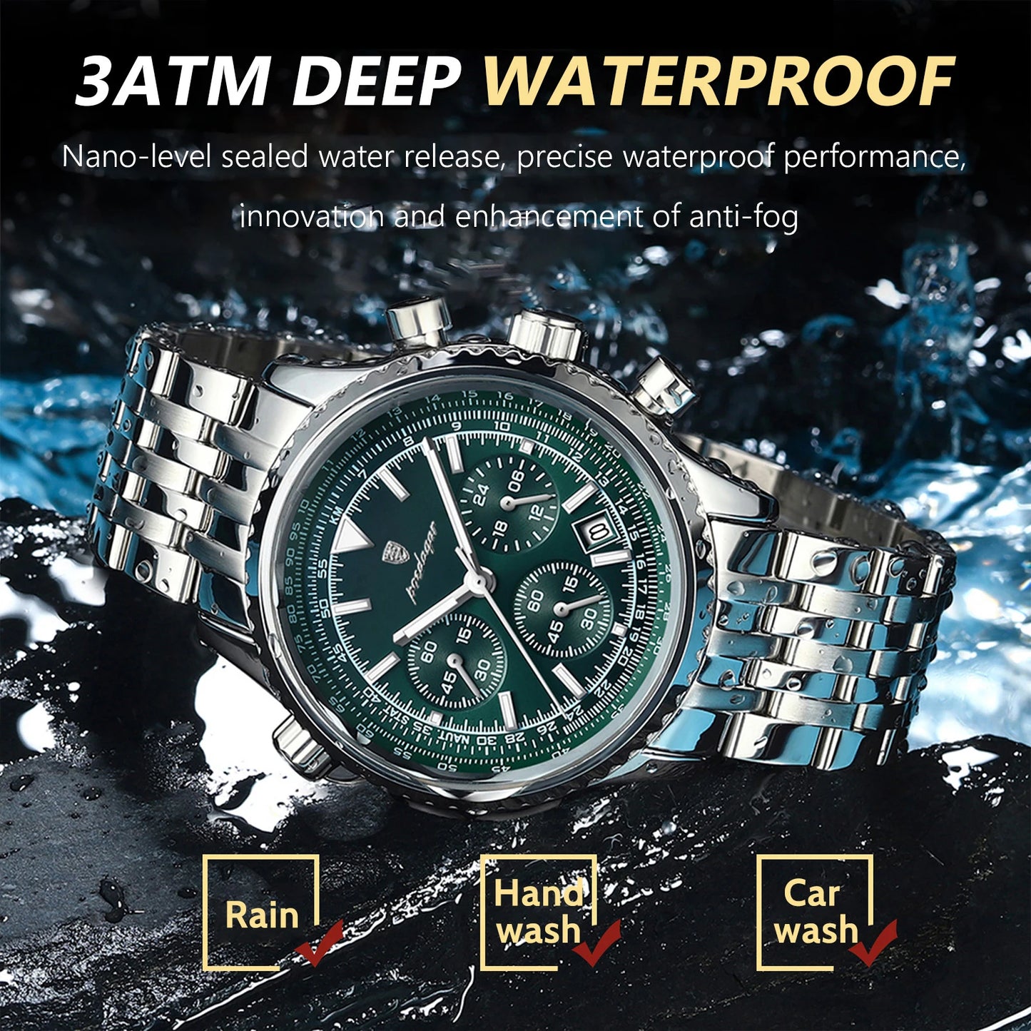 LUXURY STAINLESS STEEL MILITARY WATCH