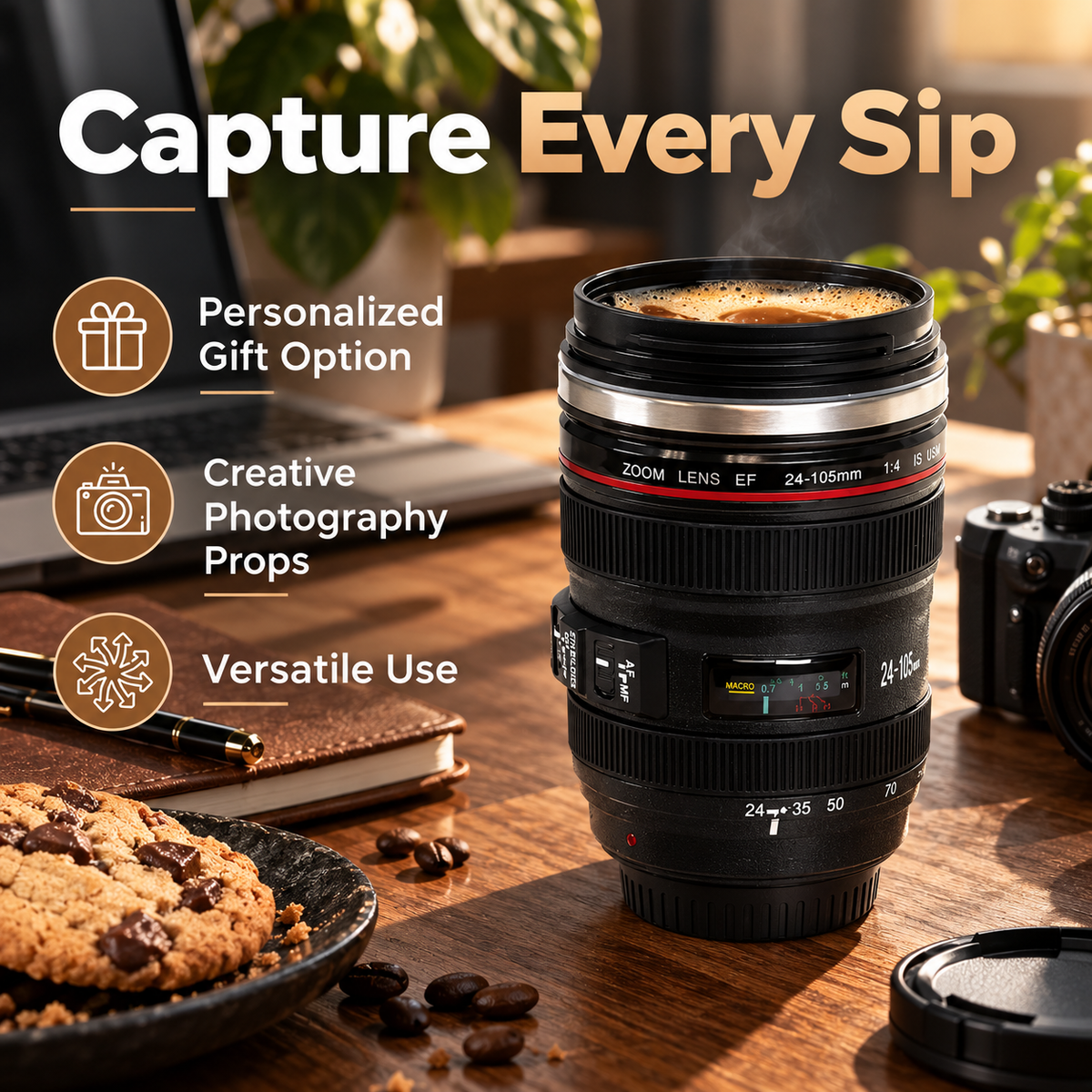 PixelPour™ | Camera Lens Coffee Mug