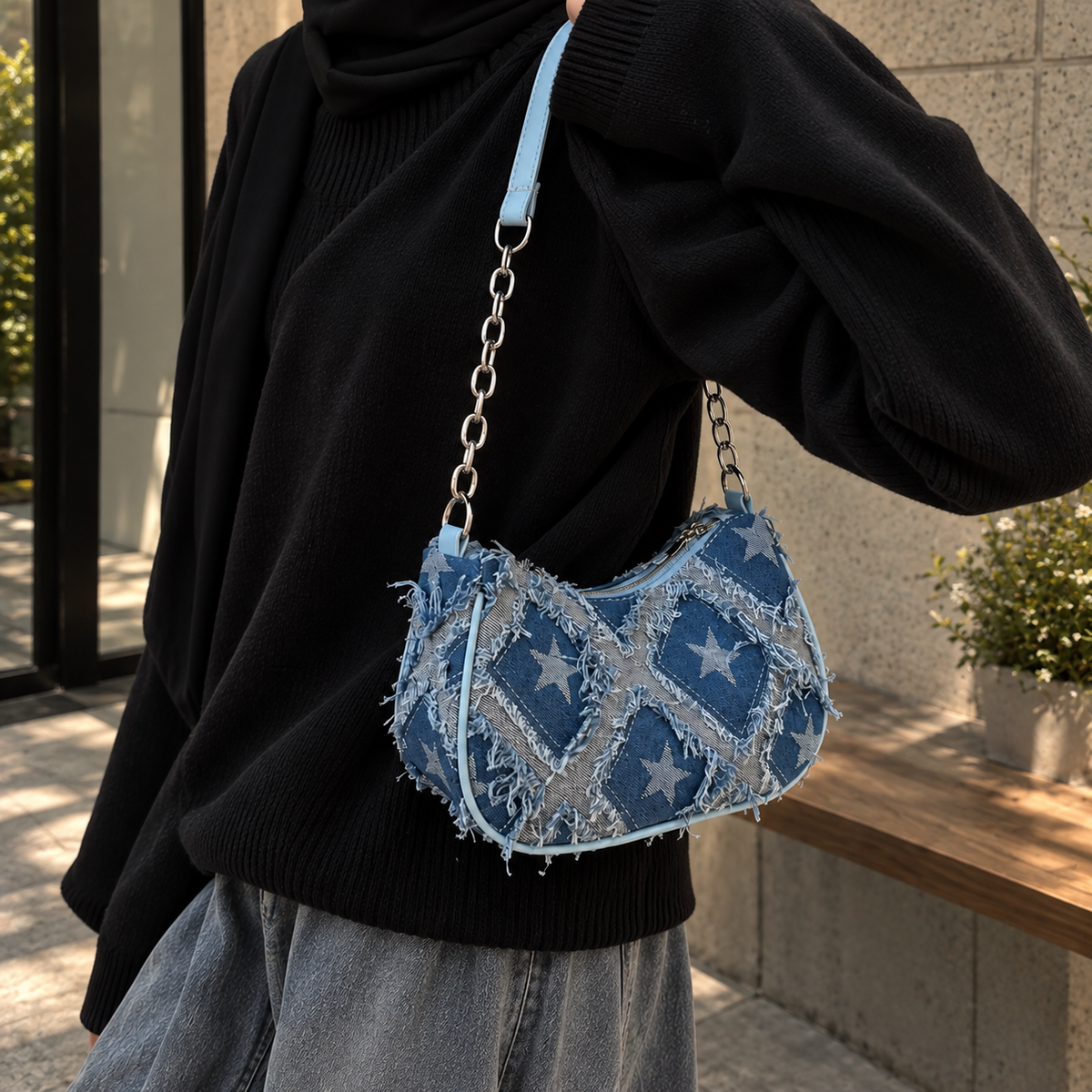 Star Denim Bag